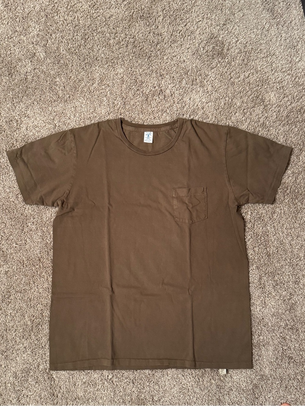 Velva Sheen Men's Brown Pocket T-Shirt XL 100% Cotton